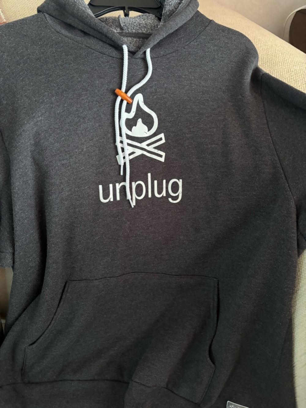 WANDERHEART PROJECT…Unplug Graphic Hooded Sweatshirt - Charcoal Gray